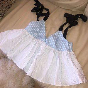 Zara Babydoll Tie Top